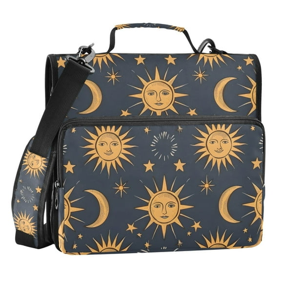 ALAZA Zipper Binder Moon Bohomia Style 3 Ring Trapper Keeper File Folder Organizer Bag