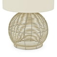 thumbnail image 6 of Evelyn&Zoe 21" Coastal Rattan Table Lamp with White Drum Linen Shade, 6 of 9