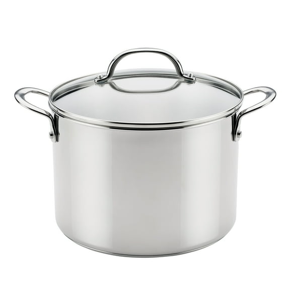 Farberware Millennium 8 Quart Stainless Steel Induction Stockpot with Lid, Metal Utensil and Dishwasher Safe, and Oven Safe Temperature to 500°F