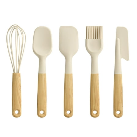 Mainstays 5 Piece Mini Utensils, Light Gray