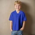 thumbnail image 2 of NIEWTR Boys Short Sleeve Polo Shirt Polo Lightweight Athletic for Hiking Running and Play（A01-Dark Blue,16-17 Years), 2 of 4