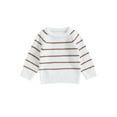 thumbnail image 1 of ZAXARRA Bambin Bébé Automne Pull à Rayures Imprimé Col Rond Sweat-Shirt à Manches Longues Tops Pulls Vêtements d'Automne pour les Garçons Filles, 1 of 5