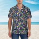 thumbnail image 2 of Balery Purple-Gold Triangles Camisas hawaianas de manga corta para hombre, camisas playeras de corte holgado, camisas de vacaciones con botones,XX-Large, 2 of 7