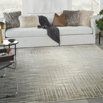 Nourison Soma Contemporary Abstract Grey/Ivory 7'10" x 9'10" Area Rug