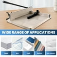 thumbnail image 4 of 17" Guillotine A3 Paper Cutter, Security Lock, Hardened Steel Blade, 400 Sheet Capacity, Heavy Duty, Rotary Paper Trimmer for Business, Home Office, Industrial Use, 4 of 9