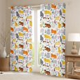 thumbnail image 2 of Feelyou Cat Animal Curtains Pack of 2 (42x84 Each), Cartoon Flower Curtains Blackout, 2 of 6