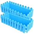 thumbnail image 4 of 2Pcs Planter Box Blue Plastic Reusable For Bonsai and Cactus Succulent Planting 11.8X5.9X4.1in, 4 of 8