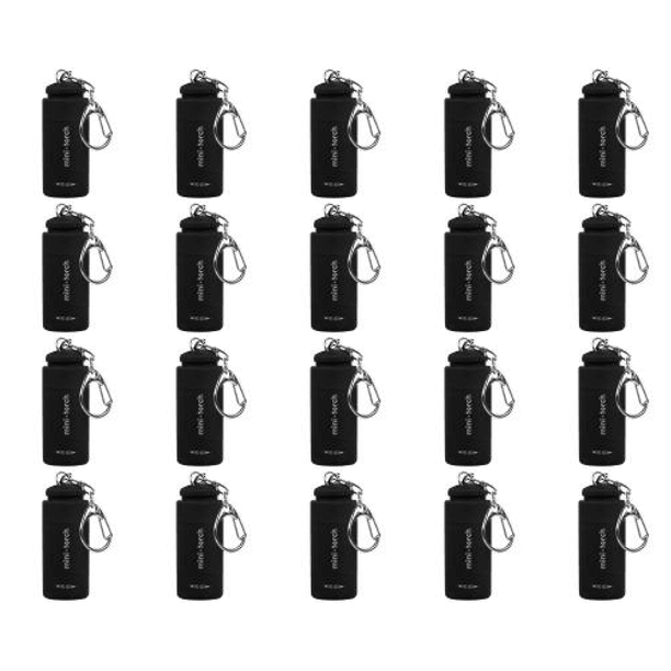 Llavero Linterna Carga USB Bolsillo Antorcha Accesorios Pesca (negro)