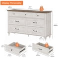 thumbnail image 4 of Farmhouse Dresser with 7 Drawers, Wooden Kids Dresser for Kids Room Living Room, Antique White, 4 of 7