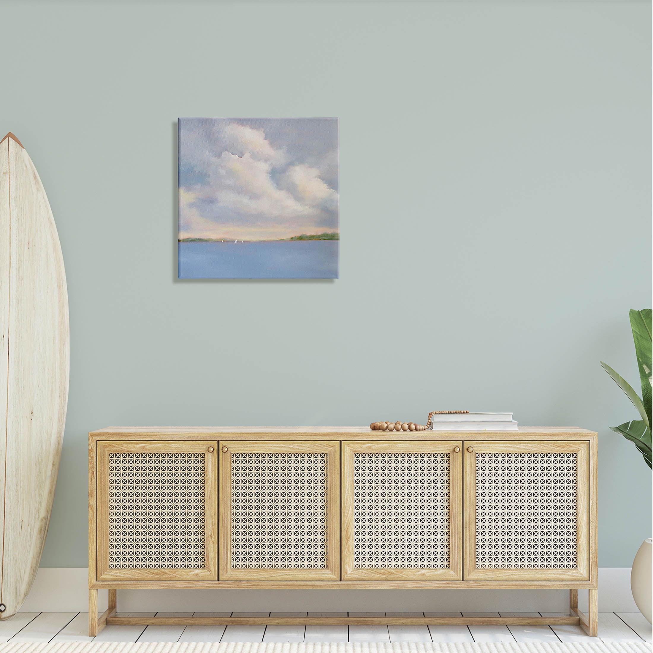 Stupell Industries Vast Cloudy Sky Panoramic Ocean View Painting Gallery Wrapped Canvas Print Wall Art, Design by Catherine Andersen