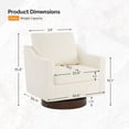 thumbnail image 5 of Ktaxon 360° Swivel Accent Chair Soft Chenille Fabric Arm Chair High Resilience Cushion Ideal for Living Room  Bedroom Furniture Off White, 5 of 11