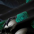 thumbnail image 5 of Homewish Skull Skeleton Raven Blackout Curtains,Green Rose Curtains Pack of 2 (42x84 Each),Happy Halloween Living Room Curtains, 5 of 6