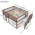 thumbnail image 2 of Harper & Bright Designs Full Size Wood Loft Bed with Storage Drawer and Shelf, Low Loft Bed Frame with Stairs and 7 Colors LED Light for Boys Girls, Walnut & White, 2 of 13