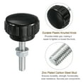 thumbnail image 3 of Uxcell 4 Set Male Thread Head Knurled Clamping Knobs Thumb Screws with Nuts Washers Black M5 x 25mm x 25mm ["Zinc Plated Carbon Steel"], 3 of 5