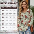 thumbnail image 7 of DISNIMO Northern Cardinal Printed Sweatshirts for Women Flower Printed Waffle Hoodies Long Sleeve Pullover Tops for Fall Winter, S, 7 of 7