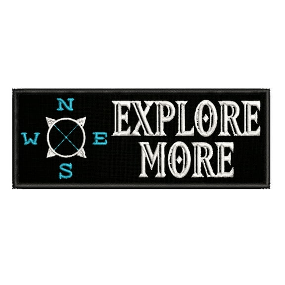 Explore Saying Compass Embroidered DIY Iron on or Sew-on Decorative Patch Badge Emblem Appliques Adventure Wildlife Vacation Travel Tourist Souvenir Series