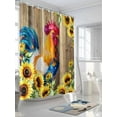 thumbnail image 3 of Fsddascl Farmhouse Rooster Shower Curtain Set - 72" x 78" Washable Bathtub Curtain with 12 Hooks, Retro Botanical Sunflower Floral Wood Waterproof Fabric Stall Shower Curtains for Bathroom/Bathtub, 3 of 6