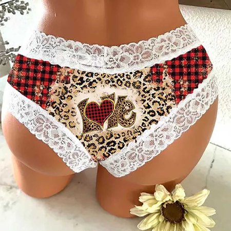 

Lopecy-Sta Women s Sexy Lingerie Lace Panties Cute Retro Printed Lingerie Pajamas Deals Clearance Womens Underwear Period Underwear for Women Red
