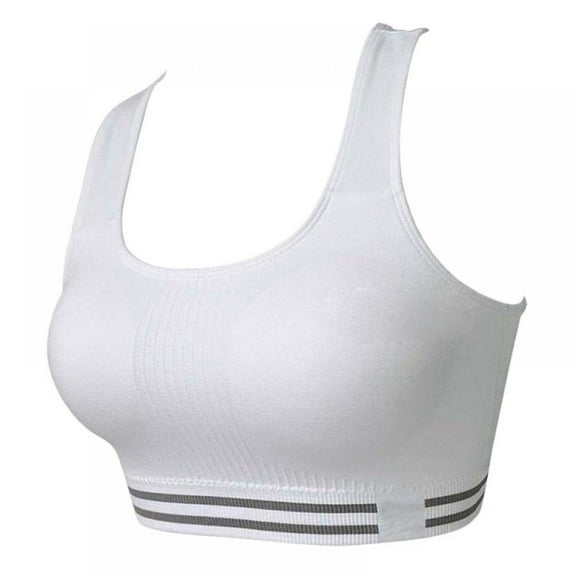 Wuffmeow Women Professional Sport Bra Quick Drying Fitness Padded Stretch Workout Bra Gym Training Running Tank Vest Underwear,White,32