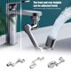 thumbnail image 3 of Extensor de grifo universal con rotación de 1080 grados, aireador, filtro contra salpicaduras ABS, grifos de lavabo de cocina, boquilla burbujeadora, brazo robótico, fácil de instalar., 3 of 6
