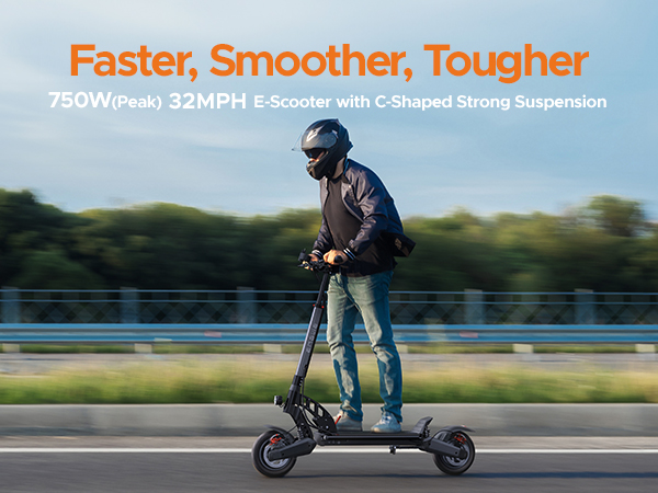 ENGWE Y400 Electric Scooter with 750W Motor up to 23 MPH and 25 Miles Range,10" Pneumatic Tire Folding Escooter for Adults,Black