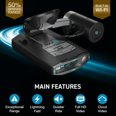 Escort - Max 360C MKII Radar and Laser Detector and M2 Smart Dash Cam - Black