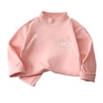 thumbnail image 2 of Oiangi Girl's Mock Neck Sweater Long Sleeve Knit Pullover Comfort Winter Undershirts Pink 1-2 Years, 2 of 5