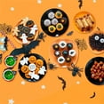 thumbnail image 6 of Halloween Tablecloth, 2 PCS Halloween Tablecloth Plastic, 54" x 108" Halloweens Ghost Castle Spider D rative Table Cloth Orange Black Table Cover Rectangle for Halloweens Party Supplies D rations, 6 of 6