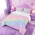 thumbnail image 2 of meiyoeat Colorful Gradient Full Size Comforter Sets,Cute Rainbow Stars Print Bedding Comforter Set For Girl,Reversible,3-Piece,1 Comforter and 2 Pillowcases, 2 of 7