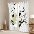 thumbnail image 3 of Homewish Teens Adults Skull Black Crow Blackout Curtains Set of 2 (52x84 Each),Black White Window Curtains,Gothic Style Curtains and Drapes,Ultra Soft Home Decor, 3 of 6
