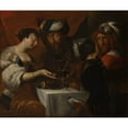 thumbnail image 2 of Hendrick Herregouts 23x20 Black Ornate Framed Double Matted Museum Art Print Titled: Feast of Esther (1653), 2 of 5