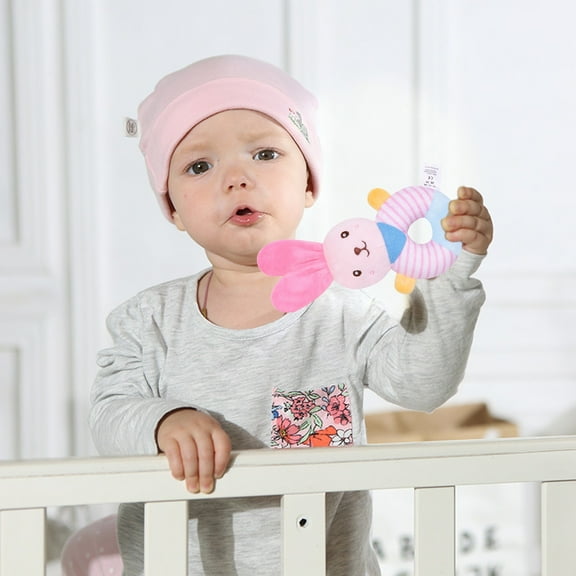 syligr Baby Hand Shaking Circle Rattle Plush Toy - Soft Interactive Play for Newborns 0-12 Months Soothing Sound Early Education Sensory Development Sleep Aid Gift and Comfort, Xmas Birthday Gift