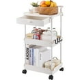 thumbnail image 1 of VEVOR Carrito de cocina con ruedas de 3 niveles y cajón, carrito de almacenamiento multifuncional con asa para oficina, sala de estar, cocina, estantes organizadores de almacenamiento móviles, 1 of 9