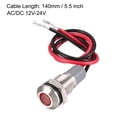 thumbnail image 3 of Luz indicadora de señal AC/DC 12V-24V 8mm, LED rojo con carcasa de metal, 3 of 4