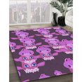 thumbnail image 3 of Ahgly Company Machine Washable Indoor Round Transitional Dark Carnation Pink Area Rugs, 6' Round, 3 of 7