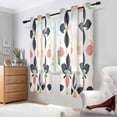 thumbnail image 2 of Yayeee Window Curtains Light Filtering 63"x52" Grommet Panel Pair Home Living Room Decor, Black Retro Flower, 2 of 7