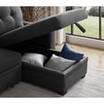thumbnail image 6 of Hommoo 2 in 1 Pull Out Sofa Bed with Storage & Chaise, Linen Upholstered Sectional Sofa Convertible L Shaped Sleeper Sofa for Home,Dark Gray, 6 of 6