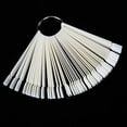 thumbnail image 1 of 150 PCS Fan-shaped Nail Art Tips Sticks Display Polish Board Display Practice Sticks Tool with Metal Split Ring Holder, White, 1 of 5