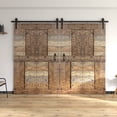 thumbnail image 5 of Coast Sequoia Inc Coast Sequoia 30in./36in./48in./60in./72in. x 84in. Embossing Pine Wood Bi-Fold Barn Door With Sliding Hardware Kit 60in. x 84in. -, 5 of 5