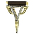 thumbnail image 3 of 14K Yellow Gold Diamond Natural Smoky Topaz Ring Emerald-cut 18x13mm, size 9, 3 of 3