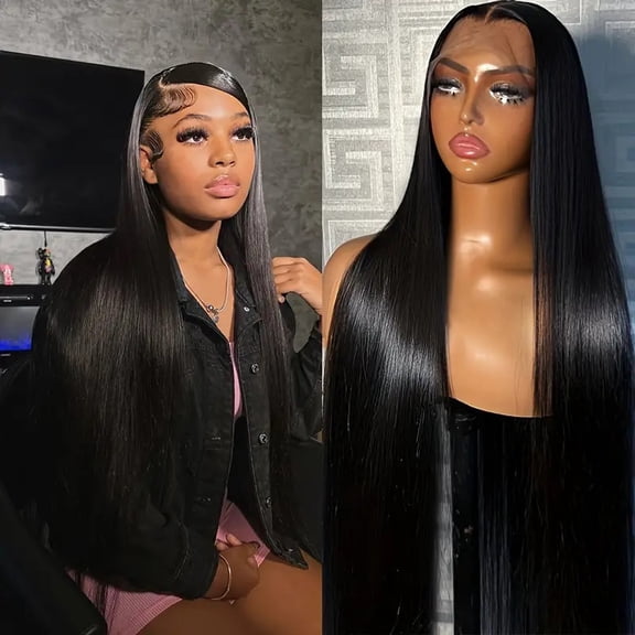 African fashion front lace wigs black straight wigs