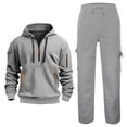 thumbnail image 4 of CONZONE Men's Sweatsuit 2 Piece Sets Casual Men's Jogging Tracksuit Set Solid Color Pullover Hoodie Pants Sweat Suit for Men Cozy Fall Winter Athletic Track Suit Outfits, 4 of 4