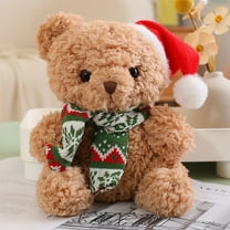 Adorable Soft and Hairy Santa Teddy Bear, Stuffed Animal Holiday Toys Christmas Accessories – A Perfect Toy Gift for Kids ( Xmas Chocolate Bear)