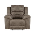thumbnail image 2 of Henry 46 Inch Rocker Manual Recliner Chair- Brown Microfiber- Solid Wood, 2 of 6