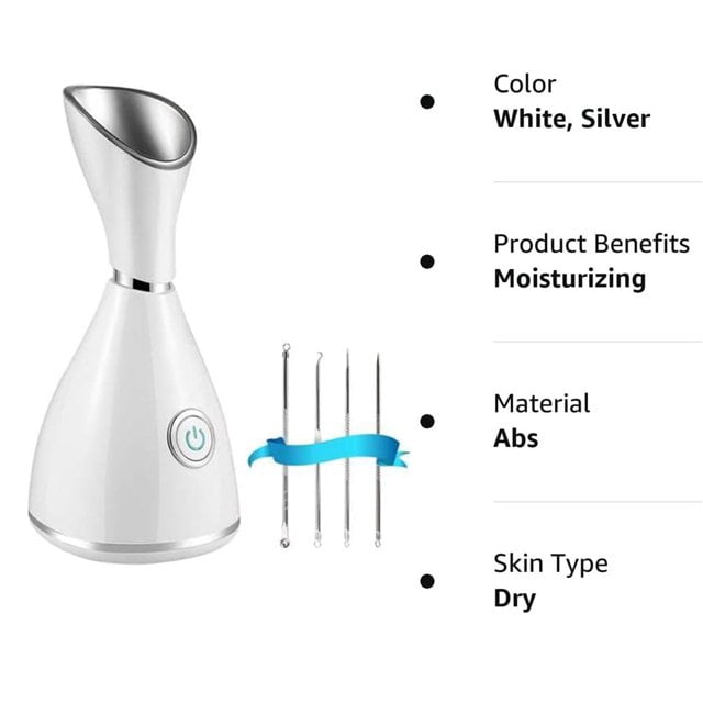SIISLL Portable Nano Ionic Facial Steamer with Free Blackhead Remover Kit