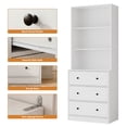thumbnail image 6 of RichYa 71'' Tall Bookcase with 3 Drawers, 3-Tier Open Display Bookshelves, Freestanding Storage Cabinet for Home Office,Living Room,White, 6 of 8