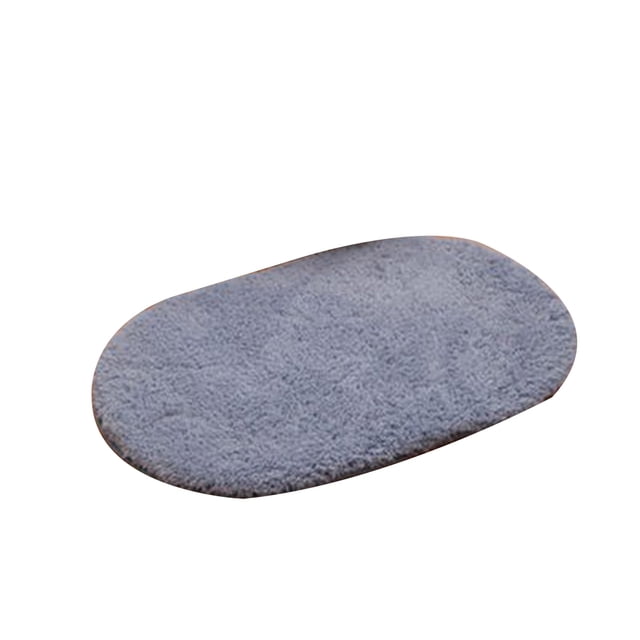 Wosthever Alfombrilla antideslizante para baño, alfombra para puerta ovalada de terciopelo ártico, absorbente y resistente al desgaste, alfombrilla Juegos de accesorios de baño plata gris