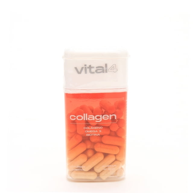 Colágeno Vital4 Omega 3 Biotina Vitamina E 60 Cápsulas Sabor Sin Sabor
