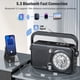 thumbnail image 5 of Radio Portátil Bluetooth AM FM, 1200mAh Batería de Radio Altavoz, Soporte de Tarjeta SD y Reproductor de MP3 USB, Retroiluminación, 5 of 5