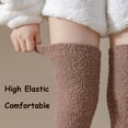 thumbnail image 5 of 1 Pair Fashion Comfortable Coral Velvet Women Warm Kneepad Thermal Long Sock Boot Cuffs Stocking PINK, 5 of 8